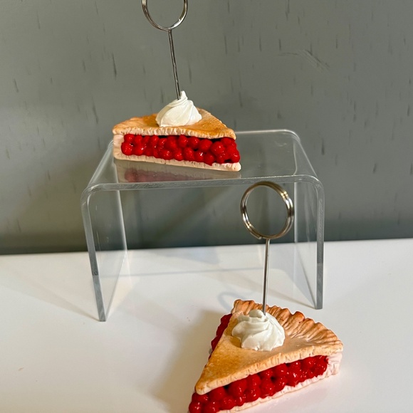 Cherry Pie Place Card Holders Set of 2 – Handmade Ceramic Table Decor Holiday - Picture 12 of 16